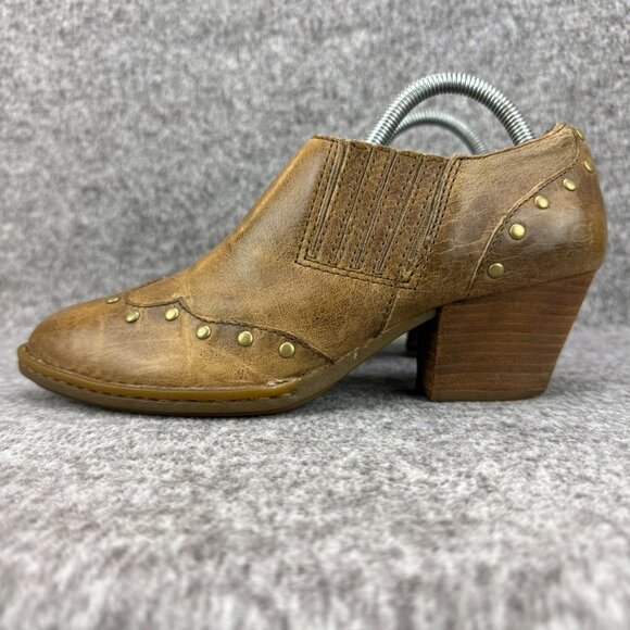 ✅Born Womens Sz 8M✅EU39 Western Studded Leather Ankle Booties Block Heel W11991 - Picture 8 of 12